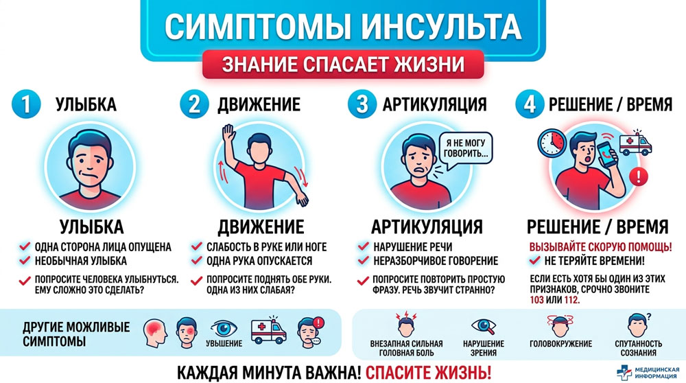 Основные признаки инсульта - мнемоническое правило «УДАР» Основные признаки инсульта - мнемоническое правило «УДАР»
