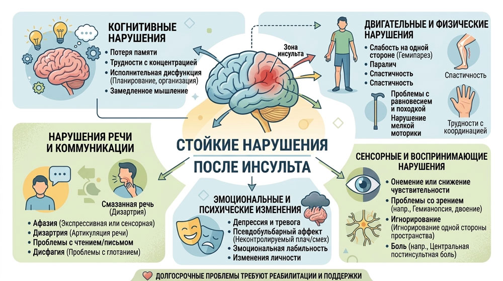 Нарушения сохраняющиеся после перенесенного инсульта Нарушения сохраняющиеся после перенесенного инсульта
